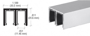 CRL Satin Anodized Plastic Lined Aluminum Upper Channel