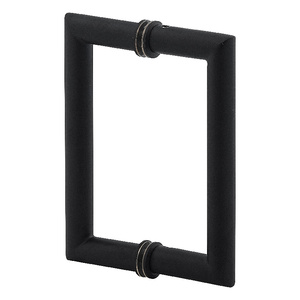 Matte Black 6" Mitered Style Back to Back Handles with Washers
