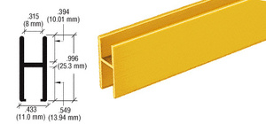 CRL Gold Anodized Aluminum 'H' Bar for Use on All CRL Track Assemblies