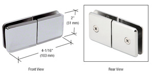 CRL Polished Chrome Square Beveled 180º Glass-to-Glass Movable Transom Clamp