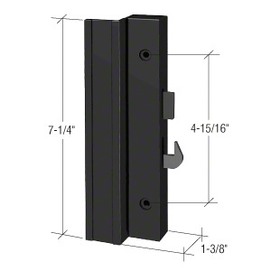 CRL Low Profile Black Plastic Hook - Style Surface Mount Handle; 4-15/16" Screw Holes