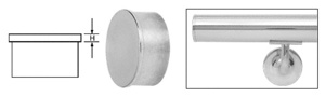 CRL Polished Stainless Flat End Cap for 1-1/2" Round Tubing
