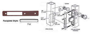 CRL Dark Bronze Flat Faceplate for DL2110 Series Long Throw Deadlocks