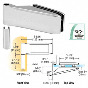 CRL Barcelona Free Swinging Interior Door Hinge in Polished Chrome