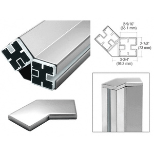 CRL Polished Stainless 135º Center Barrier Post Kit - Custom Height