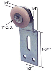 CRL 1" Nylon Front Wardrobe Roller with 1/4" Offset for Cox