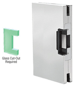 CRL Satin Anodized 6" x 10" LH/RHR Custom Center Lock Glass Keeper With Deadlatch Electric Strike