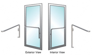 CRL-Blumcraft® Brushed Stainless Left Hand Reverse Aluminum Door Mount 'E' Exterior Dummy Handle