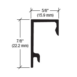 CRL-U.S. Aluminum Clear Anodized Sash Face Stop for 1/4" Glazing - 24'-2"