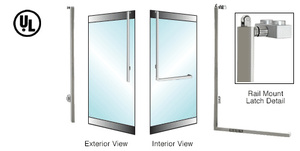 CRL-Blumcraft® Brushed Stainless Left Hand Reverse Rail Mount Keyed Access "JS" Exterior, Top Securing Designer Series Panic Handle