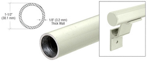 CRL Oyster White Quick Connect 1-1/2" Diameter Aluminum Hand Rail