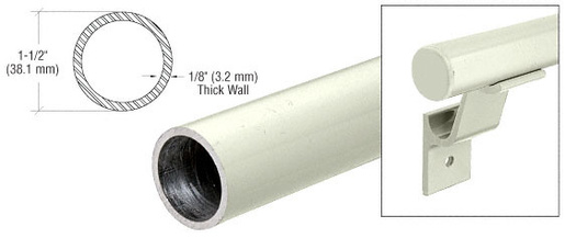 CRL Oyster White Quick Connect 1-1/2" Diameter Aluminum Hand Rail