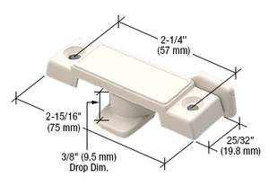 CRL White Sash Lock with 3/8" Latch Drop