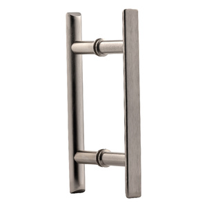 Brushed Nickel 6" Square Ladder Pull Back to Back Handles