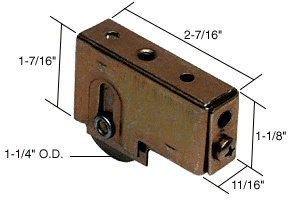 CRL 1-1/4" Steel Sliding Glass Door Roller with 11/16" Wide Housing for Fleetwood Doors