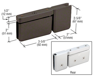 CRL Oil Rubbed Bronze Top or Bottom Mount Prima Pivot Hinge with Attached U-Clamp