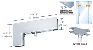 CRL Satin Anodized Sidelite Transom Patch With 1NT300 Insert