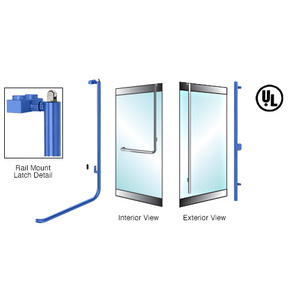 CRL-Blumcraft® Powder Coat Paint Right Hand Reverse Rail Mount Keyed Retainer Plate "FS" Exterior Top Secured Panic Handle