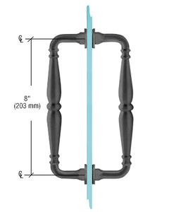 CRL Matte Black 8" Victorian Style Back-to-Back Pull Handles