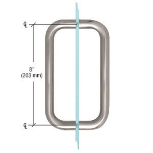 CRL Brushed Satin Chrome 8" BM Series Back-to-Back Handle Without Metal Washers