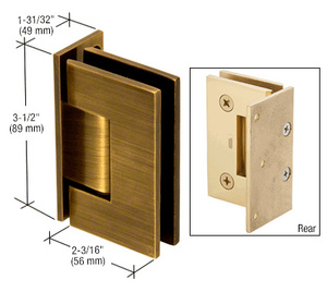 CRL Antique Brass Geneva 044 Series Wall Mount Offset Back Plate Hinge