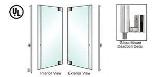 CRL-Blumcraft® Brushed Stainless Left Hand Glass Mount Cylinder Outside, Thumbturn Inside 'F' Bottom Secured Deadbolt Exterior Handle