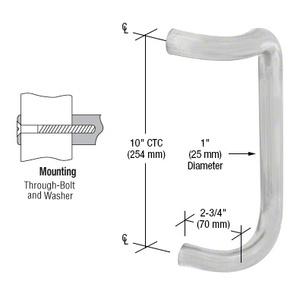 CRL Brushed Stainless 10" Single Offset Door Pull