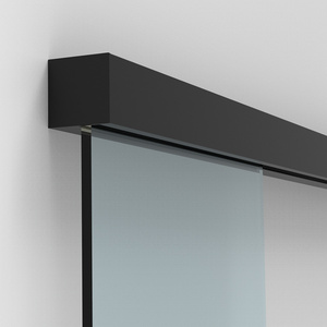 CRL 695 Series Matte Black Wall/Ceiling Mount Sliding Door Kit with Softbrake Braking System