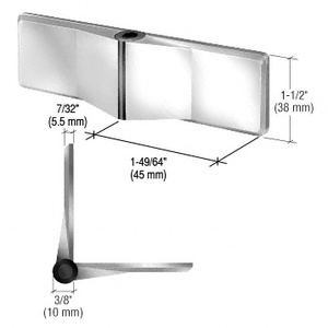 CRL Polished Stainless UV Bonded Glass-to-Glass Hinge