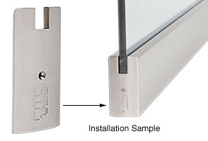 CRL Brushed Stainless 4" Square End Cap for Sidelite Rails with 3/4" Glass