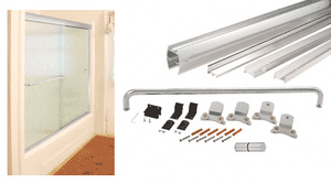 CRL Brite Anodized 72" x 72" Cottage DK Series Sliding Shower Door Kit With Metal Jambs for 3/8" Glass