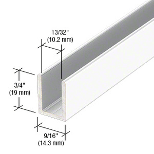 CRL White 3/8" Fixed Panel Shower Door Deep U-Channel - 95"