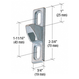 CRL Chrome 3/4" Wide Lock Keeper with 1-11/16" Screw Holes