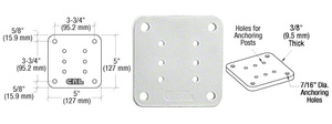 CRL Silver Metallic 5" x 5" Square Base Plate