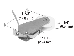 CRL 1" Nylon Sliding Screen Door Spring Tension Roller