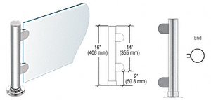 CRL Polished Stainless 16" Round PP06 Elegant Series Counter/Partition End Post with Air Space