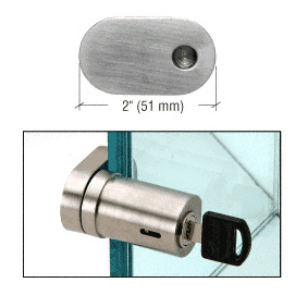 CRL Brushed Stainless UV Bond Tube Lock for Single Inset Door - Keyed Alike