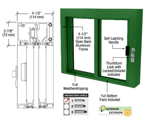 CRL KYNAR® Painted Bullet Resistant Level 1 Exterior Manual Sliding Service Window