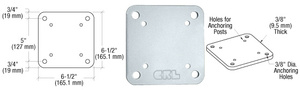 CRL Mill 6-1/2" x 6-1/2" Square Base Plate
