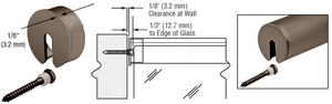 CRL Dark Bronze Stabilizing End Cap for 1.9" Cap Railing