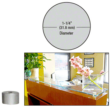 CRL 316 Brushed Stainless 1-1/4" Diameter by 3/4" Standoff Base