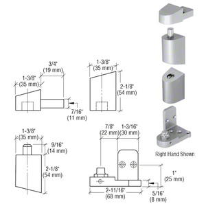 CRL Aluminum Right Hand 0P400 Top and Bottom Pivot Set