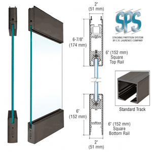 CRL Bronze Type 3 Standard Track SPS Convertible Sliding/Pivoting Door with 6" Square Rails Top and Bottom