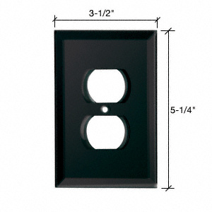 CRL Black Duplex Plug Back Painted Glass Cover Plate