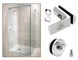 CRL Chrome Hydroslide 90 Degree Wall-to-Glass Sliding Shower Door Accessory Kit