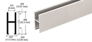 CRL Brushed Nickel Aluminum 'H' Bar for Use on All CRL Track Assemblies