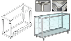 CRL Satin Anodized Custom Size Deluxe Showcase