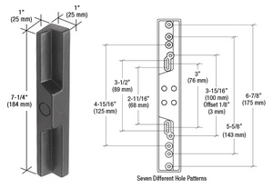 CRL Black Outside Pull with Multiple Screw Hole Patterns