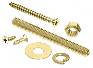 CRL Polished Brass Replacement Screw Packs for Bar Mount Foot Railing Brackets
