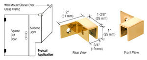 CRL Unlacquered Brass Right Hand "Sleeve Over" Wall Mount Glass